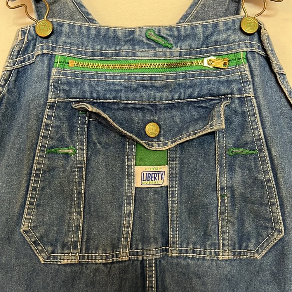 🌞 Liberty vintage blue distressed carpenter overalls utility pick apair men 49”w